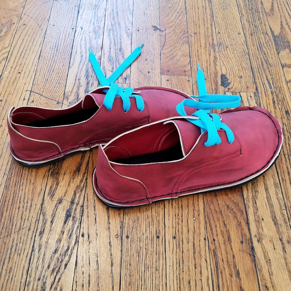 Handmade Red Leather Shoes NWOT - Picture 4 of 7